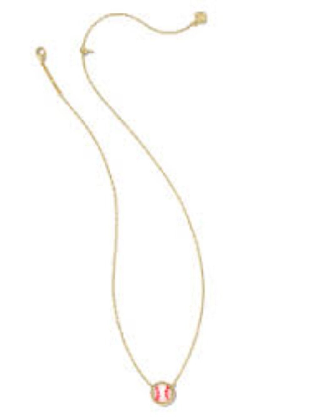 Kendra Scott (Baseball) Gold Short Pendant Necklace in Ivory Mother of Pearl - Picture 2 of 5